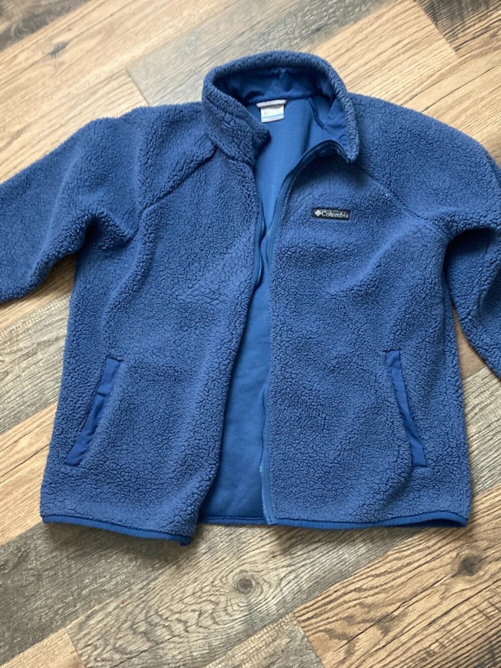 Columbia Shetpa Jacket Fluffy Thick  Soft Fleece Full Zip Blue Men's XL